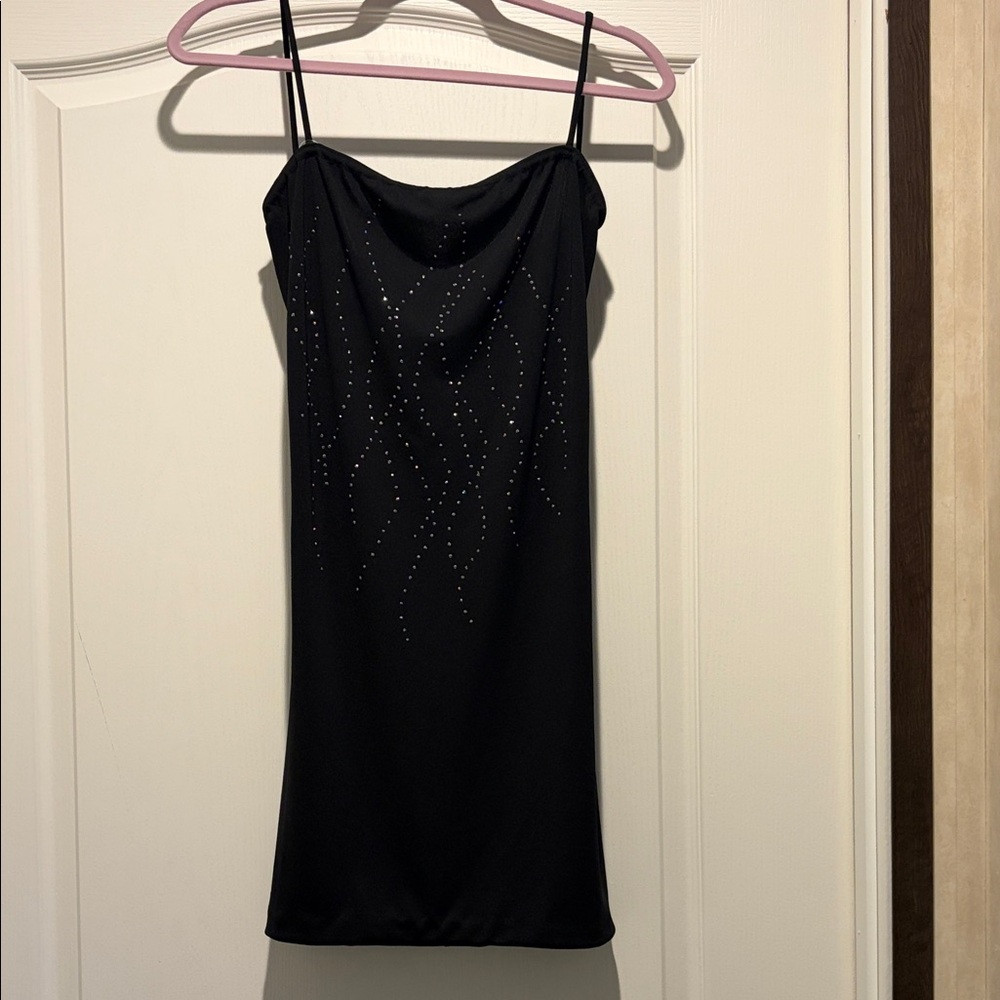 Sunny Leigh Black Dress with Silver Detailing